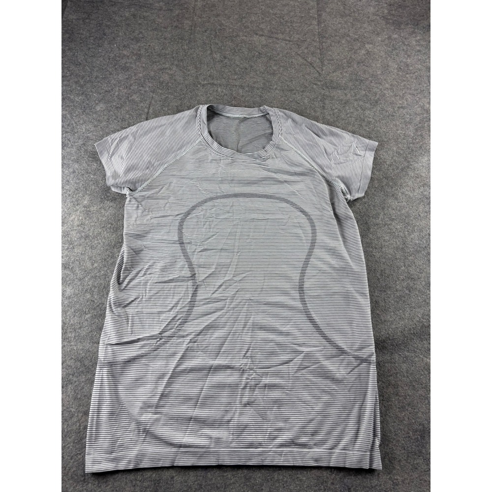 Lululemon Swiftly Tech Short Sleeve 2.0 Striped Running Shirt White Women 12